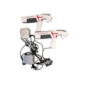 Laser X Real Life Laser Gaming Experience Set 2 Blasters and 2 Vests White Grey
